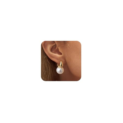 CHESKY Pearl Earrings for Women, Dainty 14K Gold Plated/925 Sterling Silver Drop Quality Handpick... | Amazon (US)