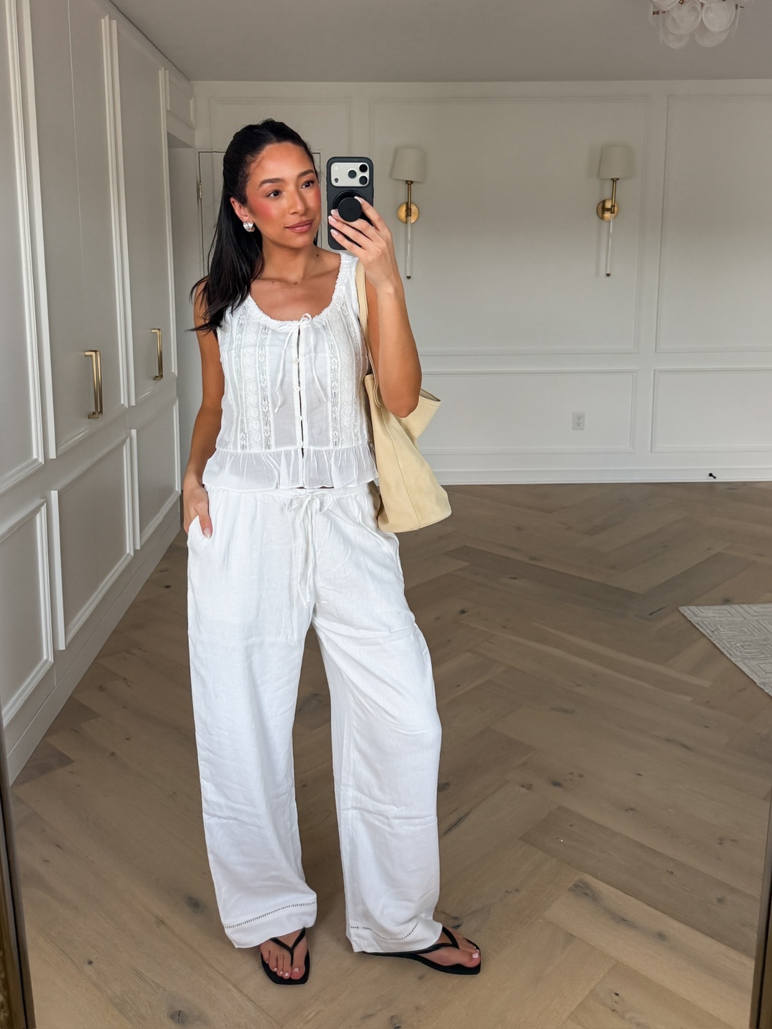 Spring outfit ☀️ Wearing Small tank, Medium shorts (slightly big), shoes fit TTS spring outfit idea, 

spring break outfit, summer outfit, matching set, linen set, casual outfit, beach vacation outfit

#LTKmomlife #LTKSeasonal #LTKootd