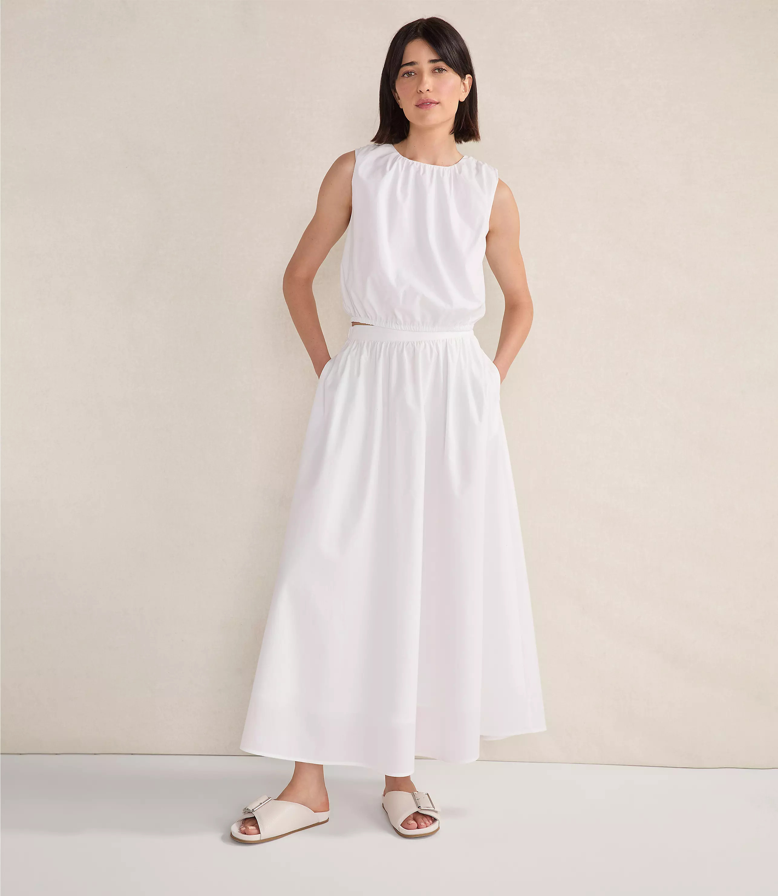 Haven Well Within Organic Cotton Poplin Maxi Skirt | LOFT
