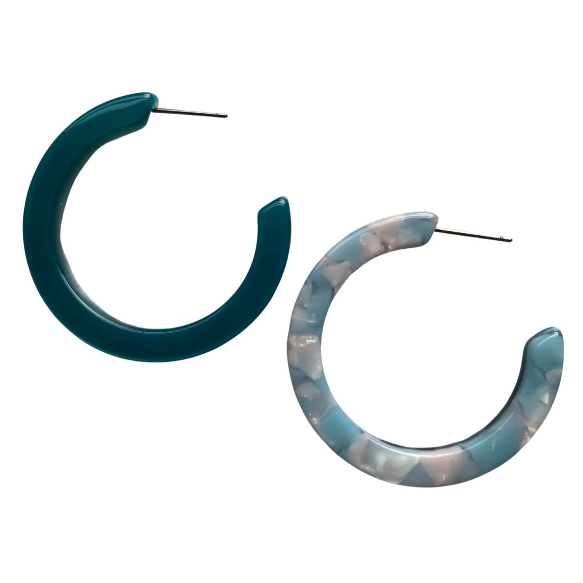 Classic Hoop Earrings In Cotton Candy & Teal | Wolf & Badger (US)