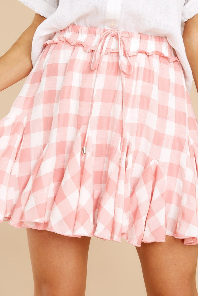 Small Changes Pink Gingham Skort | Red Dress 
