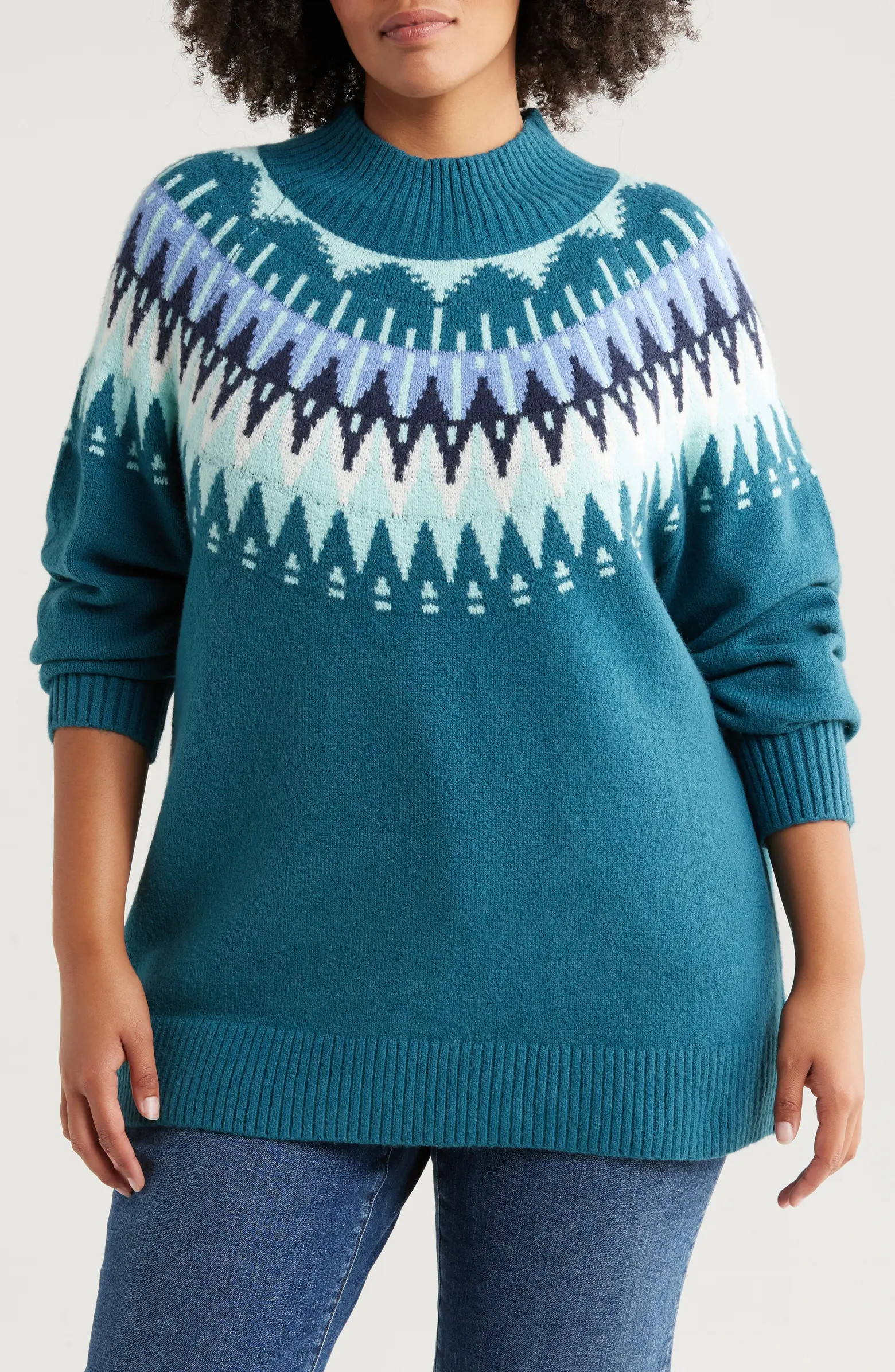 Caslon® Fair Isle Mock Neck Sweater | Nordstrom | Nordstrom