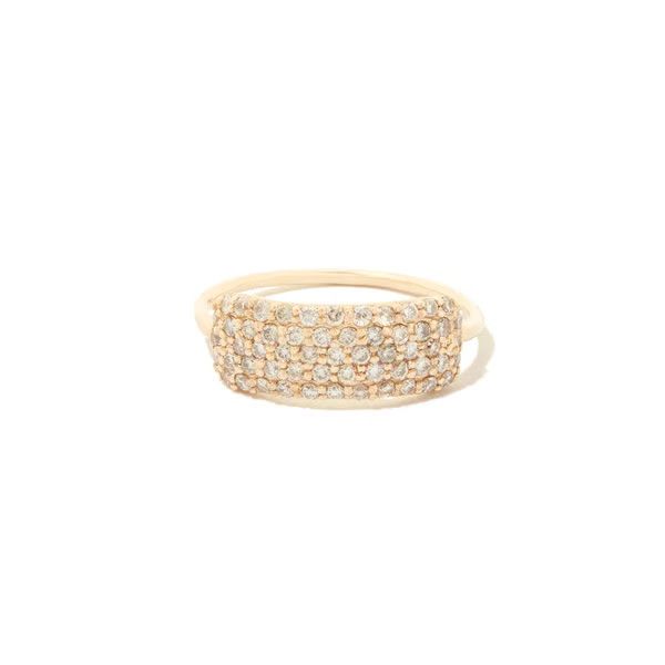 Sophie Ratner Diamond Studded Yellow-Gold Tag Ring | goop | goop