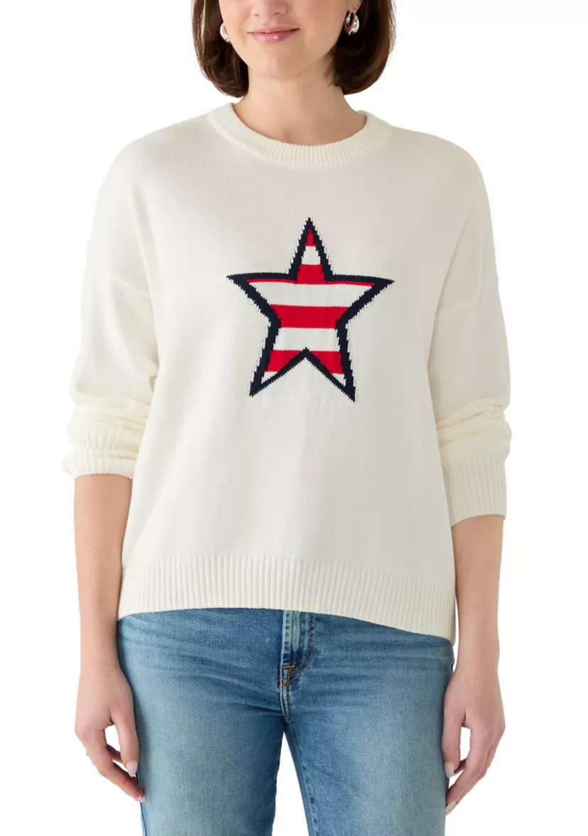 Women's Long Sleeve Stars and Stripes Sweater | Belk