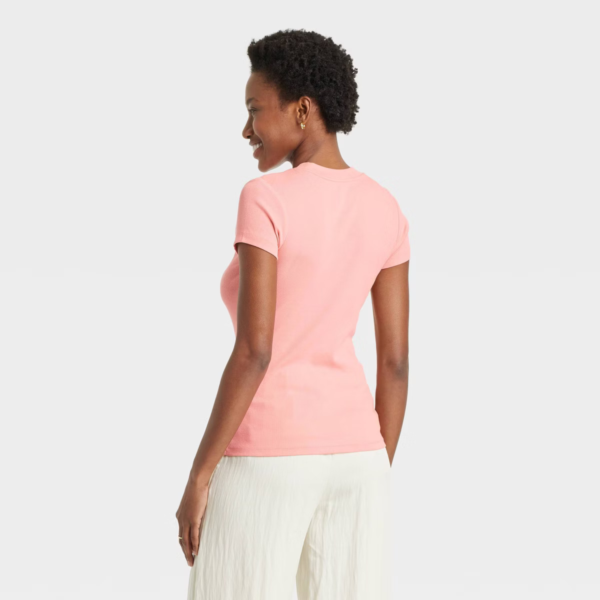 Women's Short Sleeve Ribbed T-Shirt - A New Day™ | Target