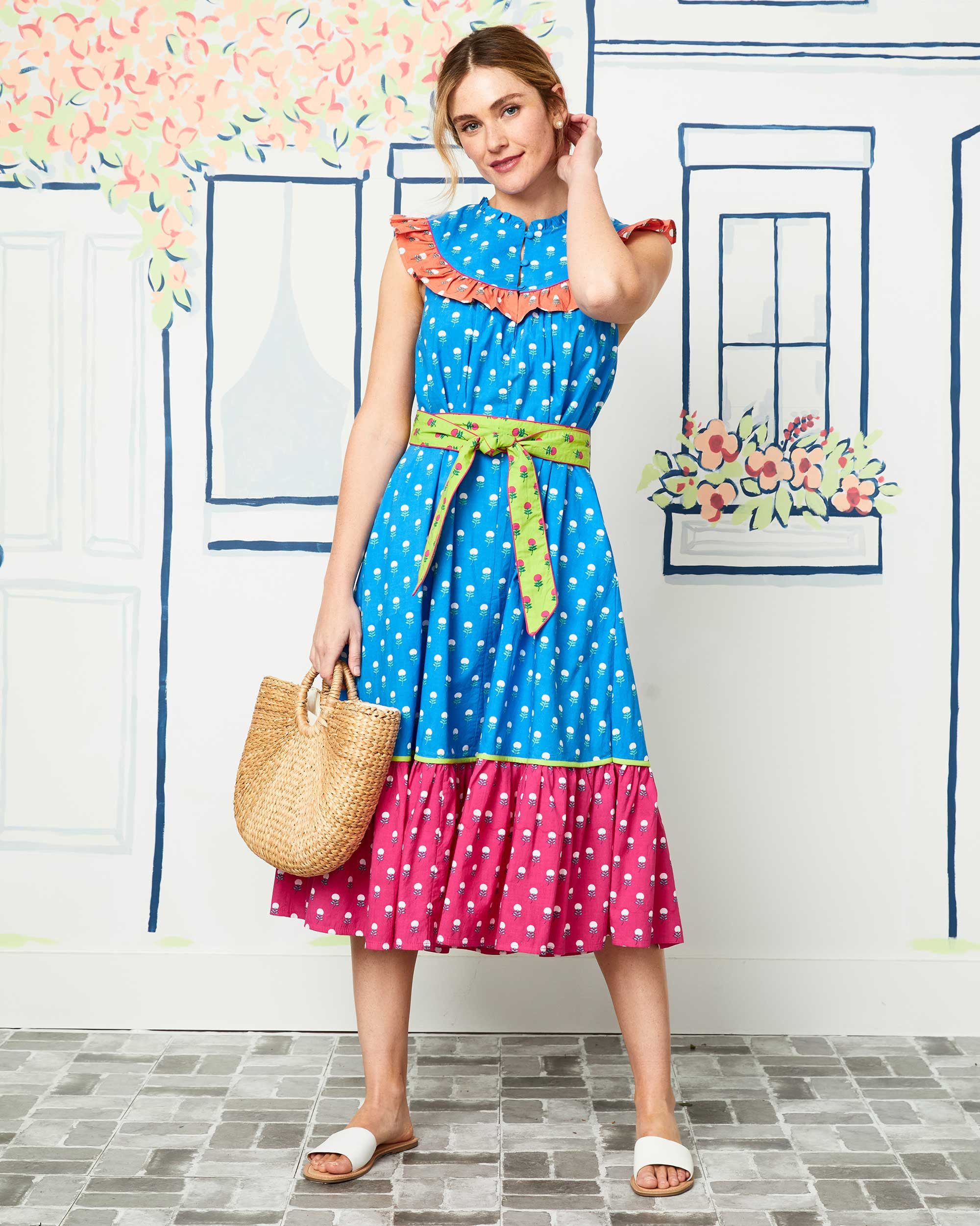 Bouquet of Roses - Dress the Part Midi Dress - Marina | Printfresh