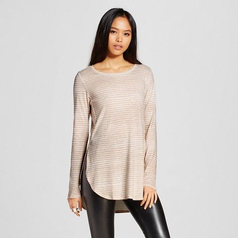 Women's Crew Neck Long Sleeve Tee Pink Stripe - Mossimo | Target