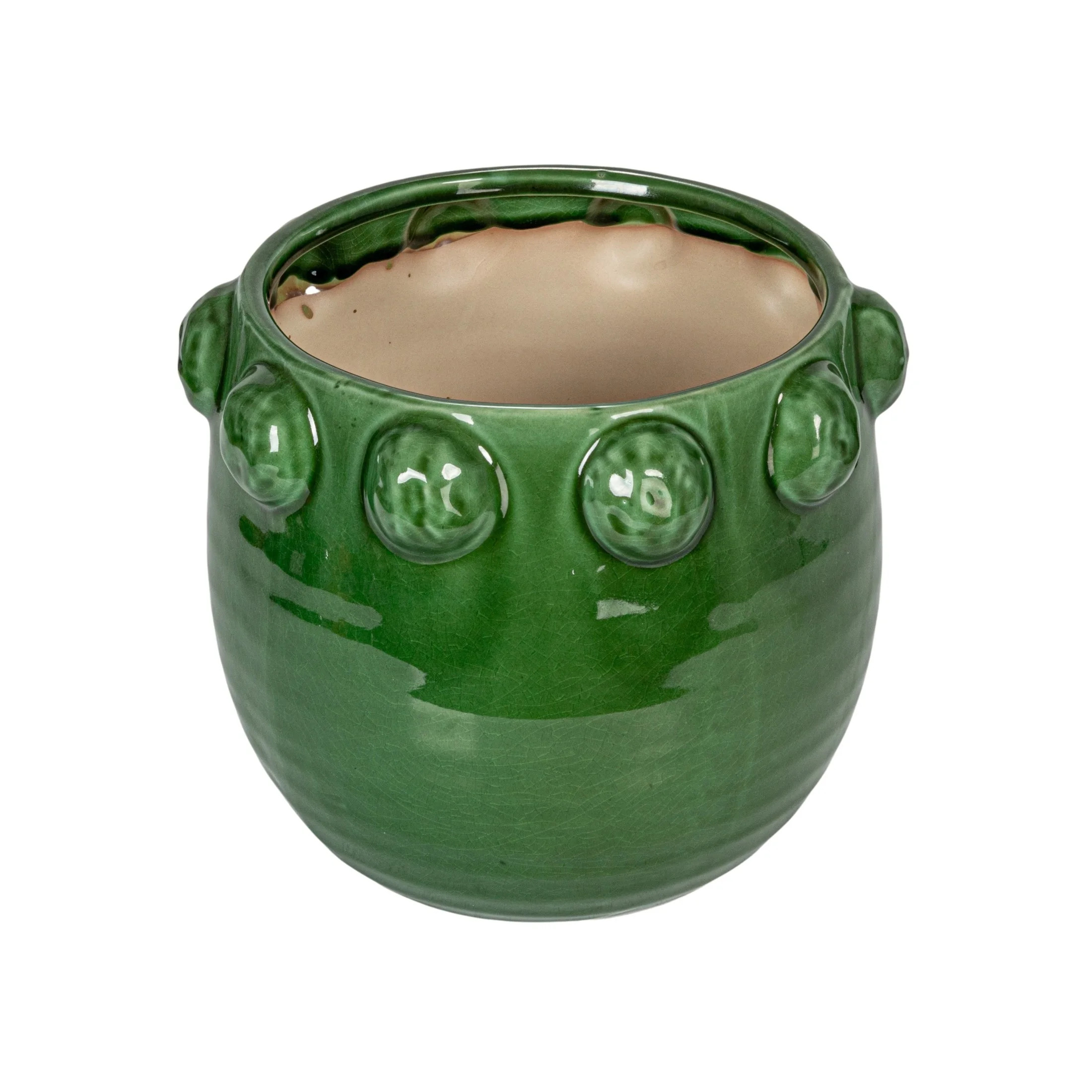 Creative Co-Op Terra-cotta Planter with Raised Dots, Green | Walmart (US)