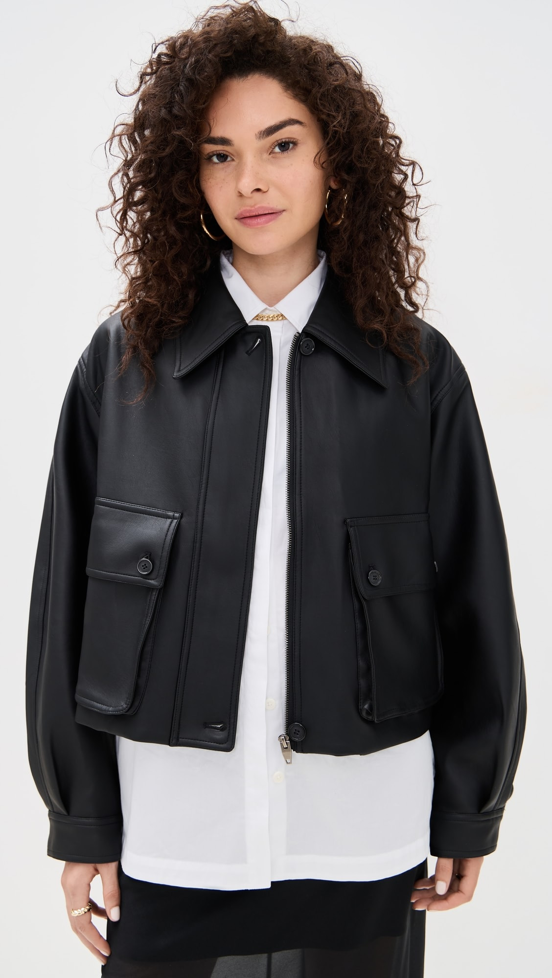 Patch Pocket Faux Leather Jacket | Shopbop