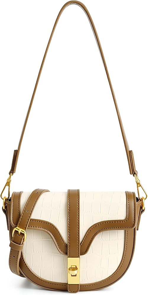 Women's Small Crossbody Bag Shoulder Handbag Saddle Bag Fashion Leather Classic Purse with Adjust... | Amazon (US)