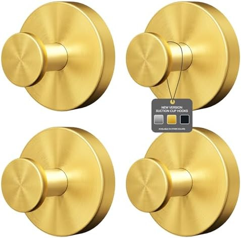 Shower Suction Cup Hooks, Heavy Duty Bathroom Wall Hooks for Towels, Robes, Loofahs, Removable Me... | Amazon (US)