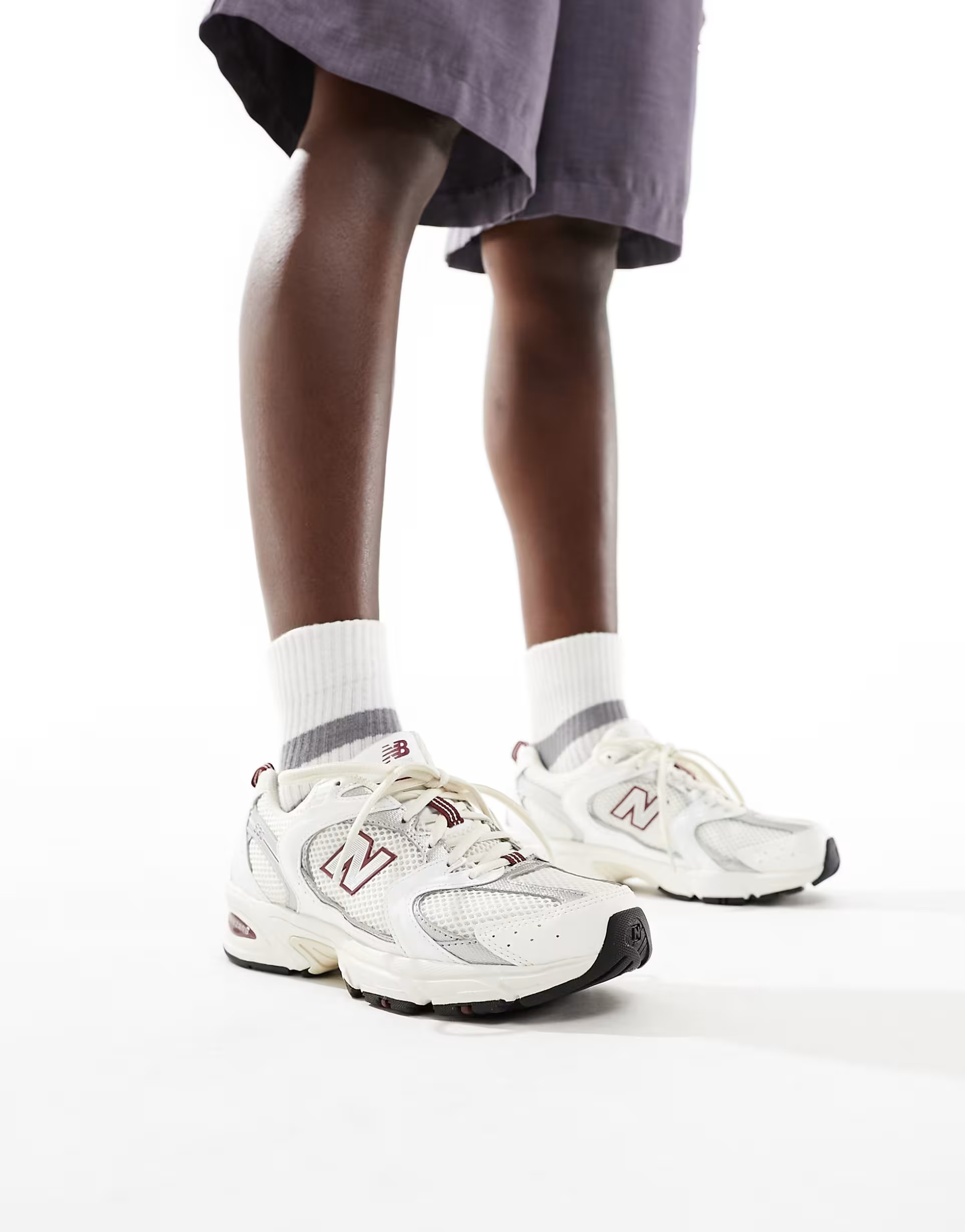 New Balance 530 sneakers in white with burgundy and silver details | ASOS (Global)