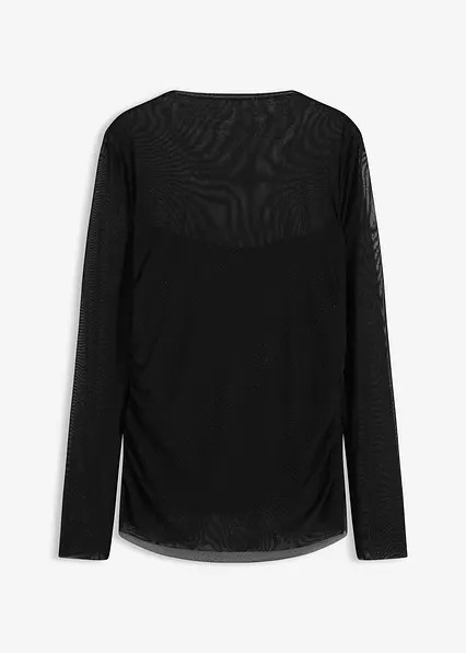 Langarmshirt aus zartem Mesh | Bonprix DE