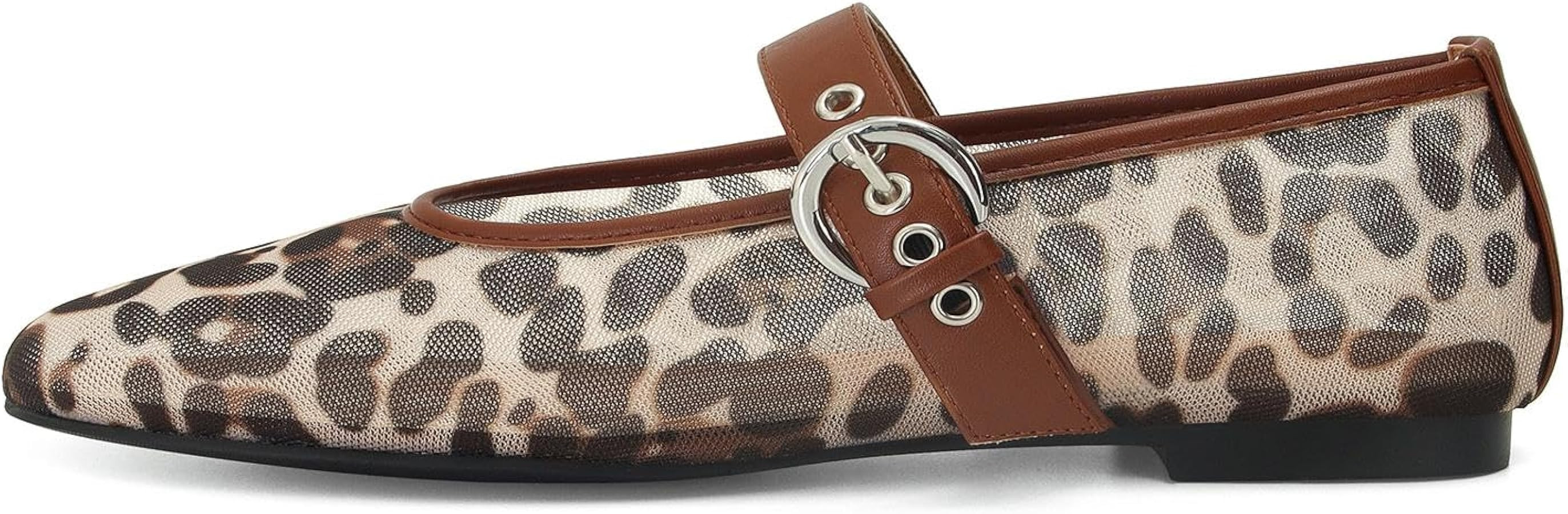 Dsevht Mary Jane Ballet Flats for Women Slip On Round Toe Bling Ballerina Shoes Buckle Strap Casu... | Amazon (US)