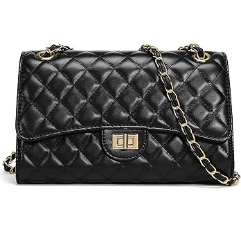 Quilted Crossbody Purse for Women Trendy Ladies Shoulder Bag with Chain Strap PU Leather Cross Bo... | Amazon (US)