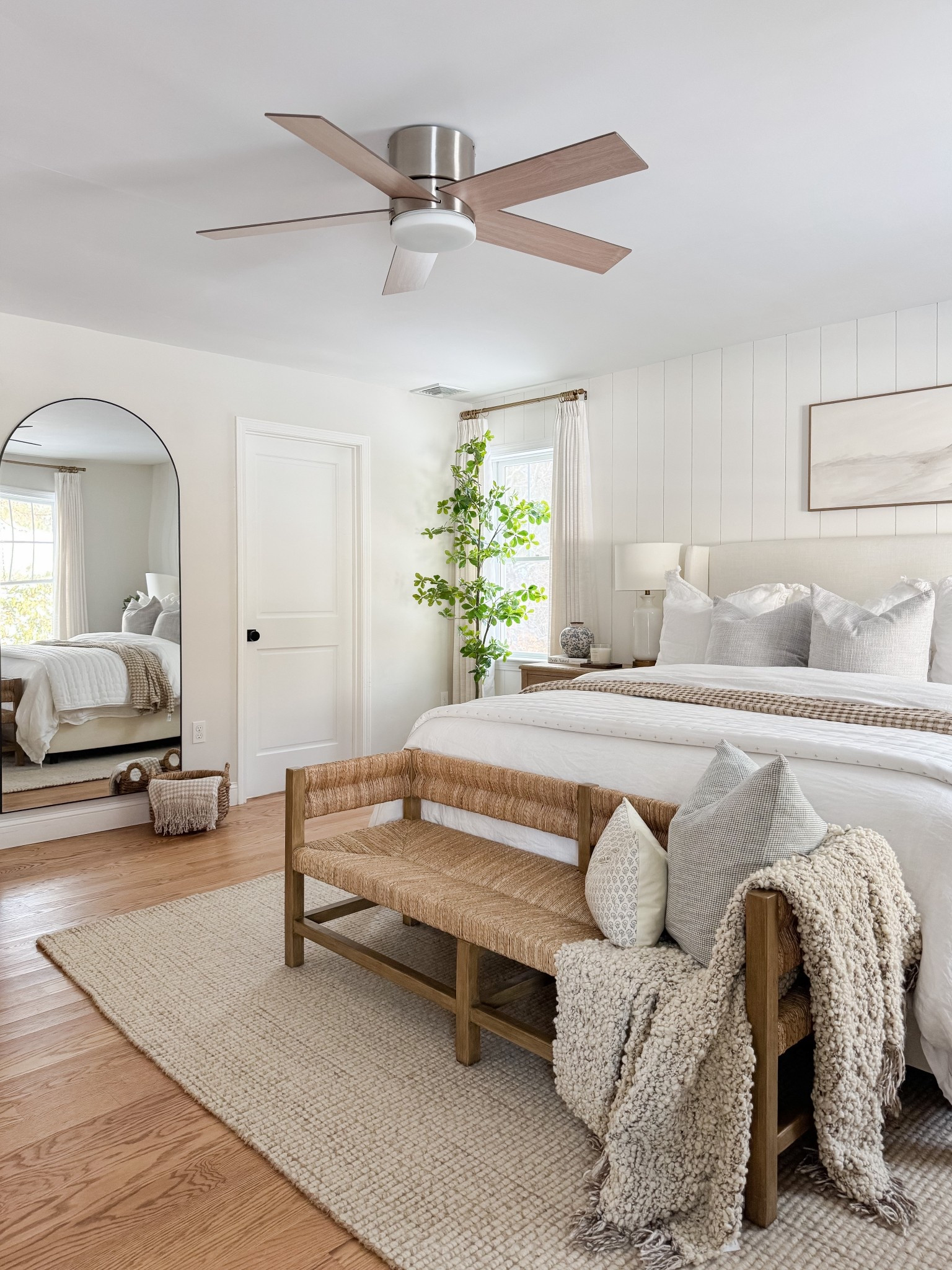 This winter bedroom blends crisp whites, soft blues, and warm wood tones for a calm coastal feel all season long. Layered textures and neutral finishes create a light, airy space that still feels cozy. Winter bedroom, coastal bedroom, neutral bedroom decor, white bedding, coastal winter decor, bedroom inspo, coastal home, modern coastal bedroom, layered bedding, wood accents, serene bedroom, Sherri Calnan Home

#LTKHome #LTKFindsUnder50