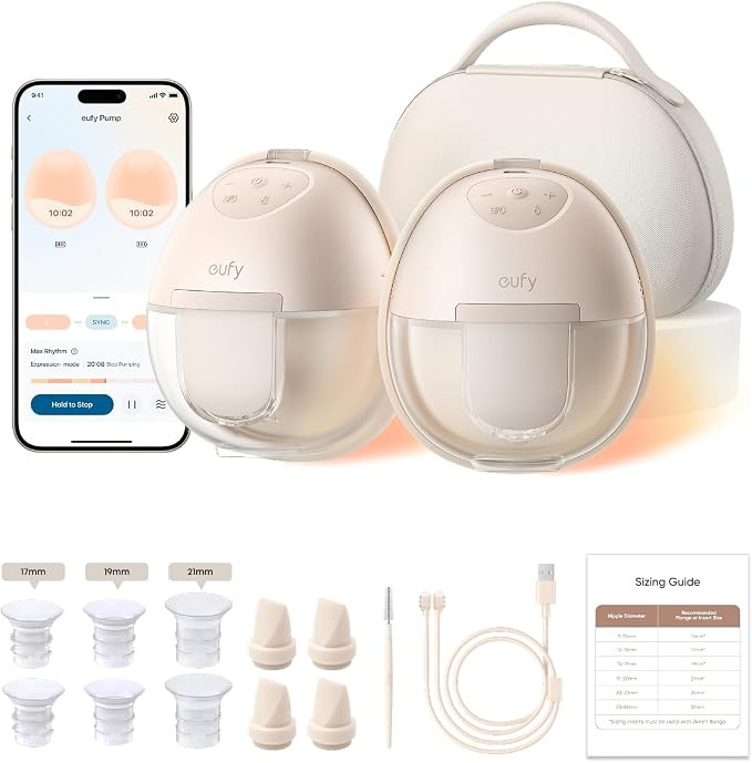 eufy Breast Pump S1 Pro, Heated Wearable Breast Pump, Electric and Hands-Free with Heating Techno... | Amazon (UK)