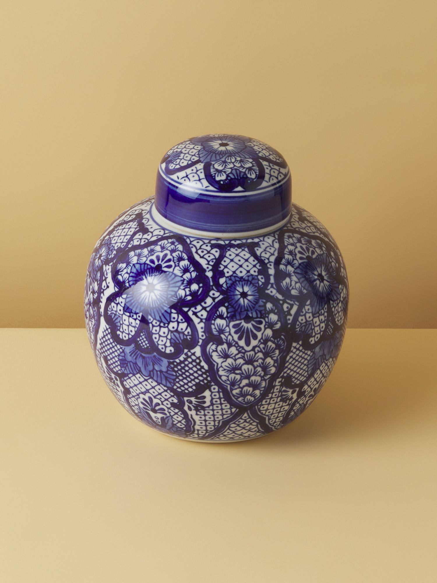 8in Ceramic Floral Chinoiserie Jar With Lid | Decorative Objects | HomeGoods | HomeGoods