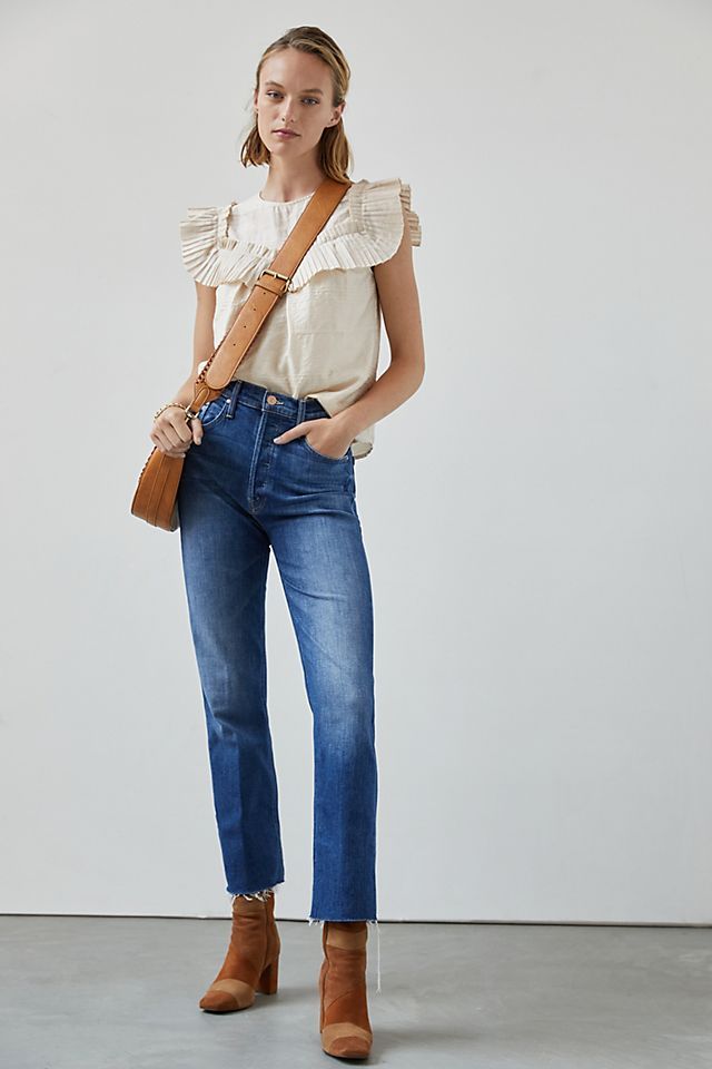 MOTHER The Tripper Cropped Flare Jeans | Anthropologie (US)