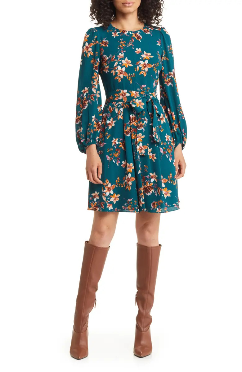 Floral Long Sleeve Fit & Flare Dress | Nordstrom