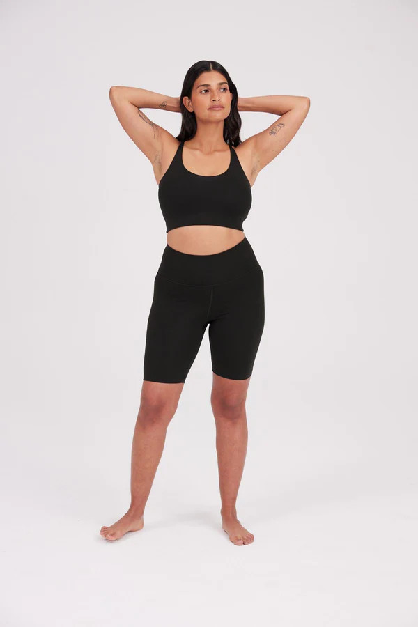 Black FLOAT High-Rise Bike Short | Girlfriend Collective