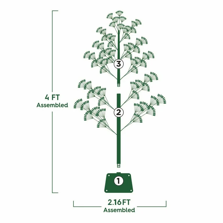 4' Pre-Lit Starburst Gold Artificial Christmas Tree with 500 Warm White Twinkling LED Lights, by ... | Walmart (US)