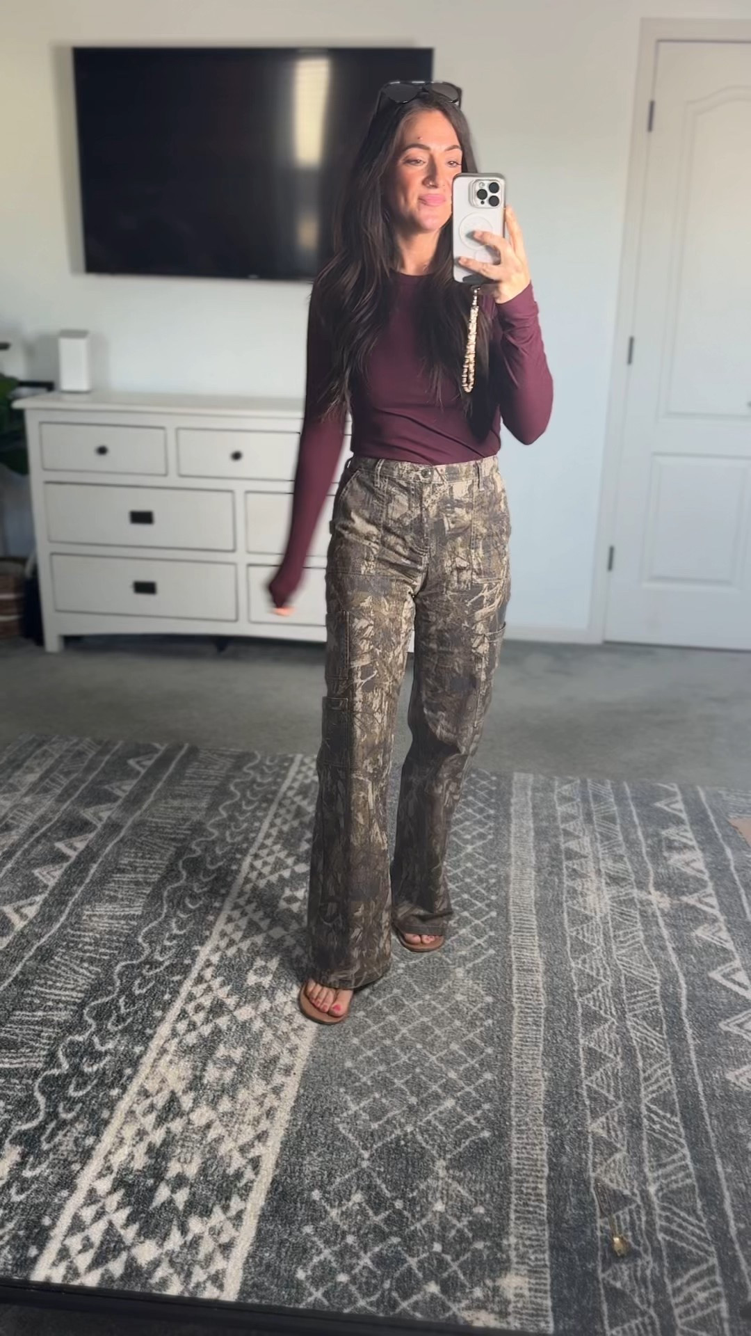 Walmart fall outfit! $8 top $17 pants and so good! TTS, but you could size down in the pants if between. 

#LTKStyleTip #LTKFindsUnder50 #LTKSeasonal