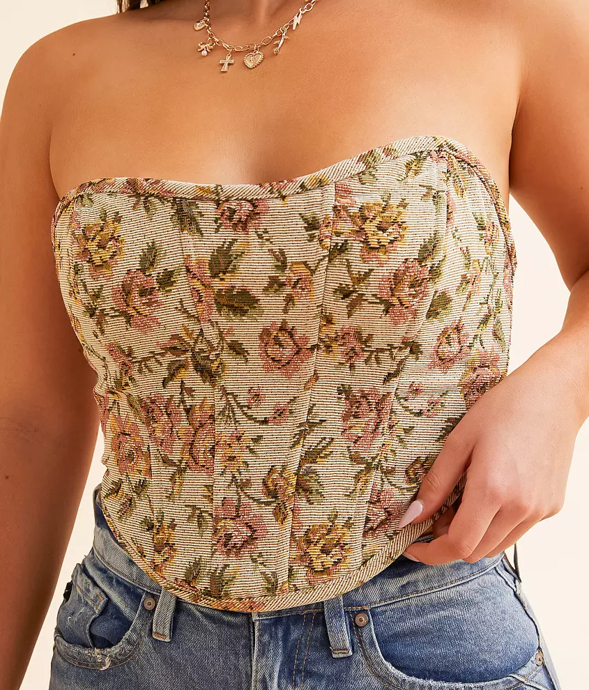 Tapestry Corset Tube Top | Buckle