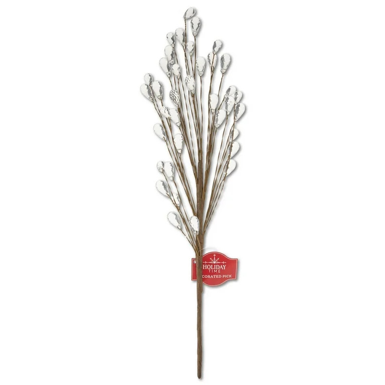 Clear Plastic Crystals Decorative Christmas Pick, 18 in, by Holiday Time | Walmart (US)