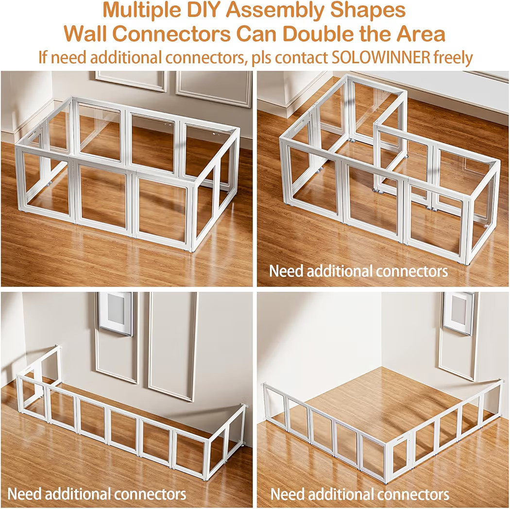 Clear Acrylic Dog Playpen Transparent Dog Playpen Indoor, Easy Assemble Clear Pet Pen for Puppy B... | Amazon (US)
