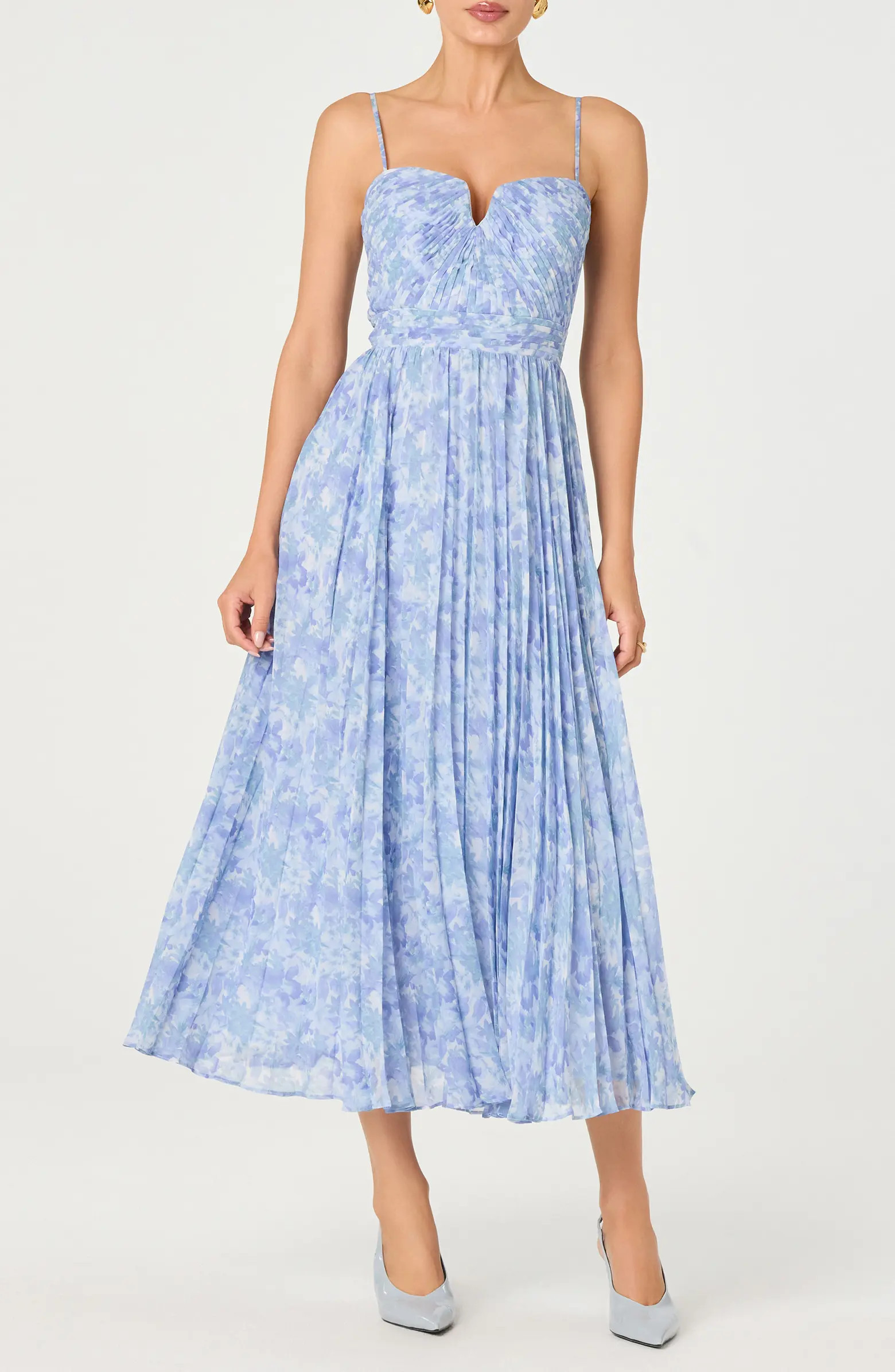 ASTR the Label Bayley Floral Pleated Midi Dress | Nordstrom | Nordstrom