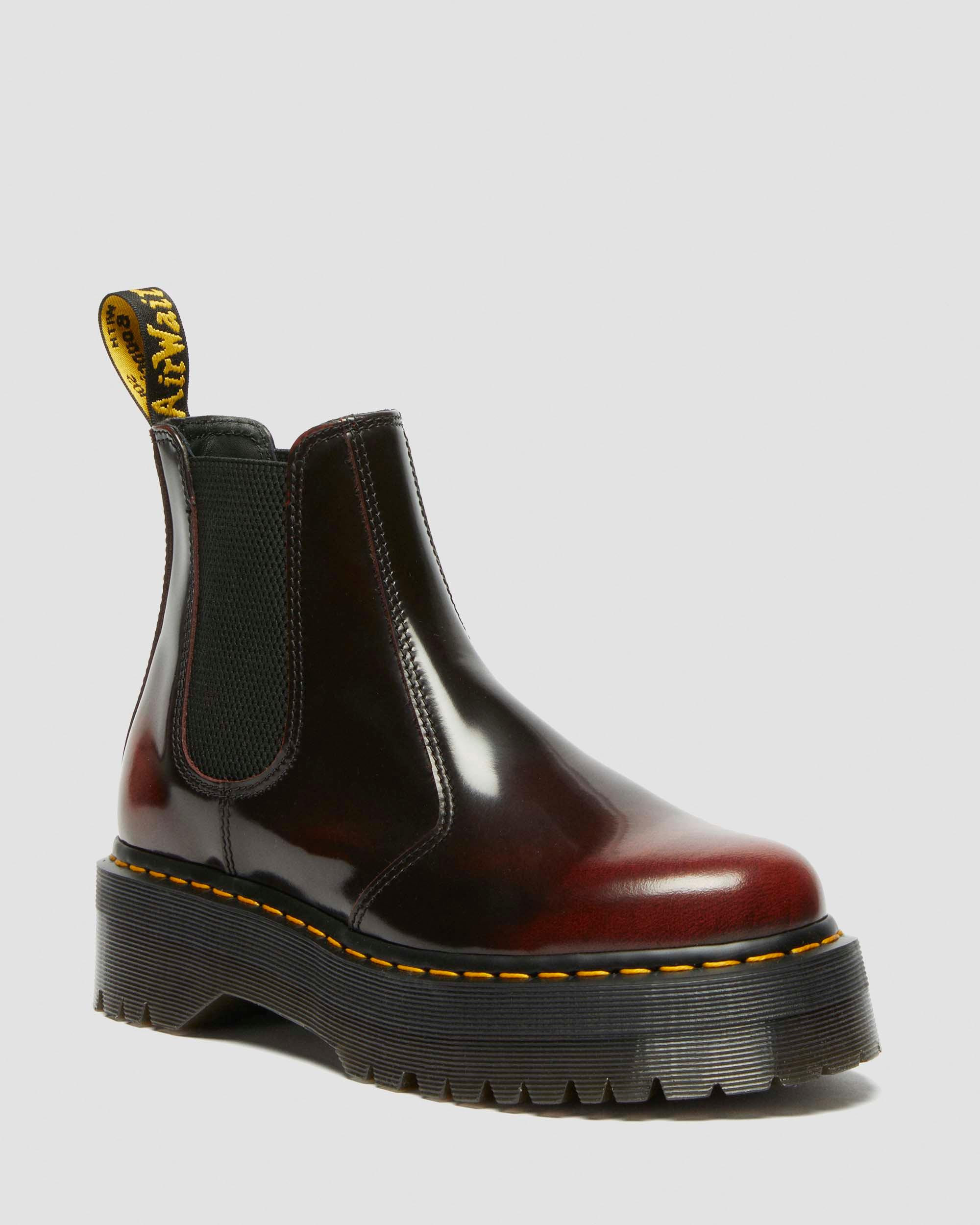 2976 Quad Arcadia Leather Platform Chelsea Boots in Cherry Red Arcadia | Dr. Martens | Dr. Martens