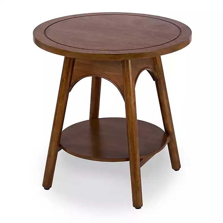 New! Kieran Round Natural Wood Side Table | Kirklands