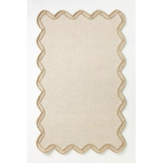 Homee Hand Tufted Woollen Rugs Scalloped Border Rug Available In All Sizes 5x8 ft 6x9 ft 8x10 ft | Walmart (US)
