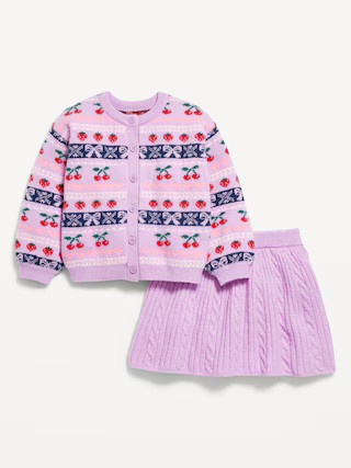 SoSoft Cropped Cardigan Sweater and Skirt Set for Toddler Girls | Old Navy (US)