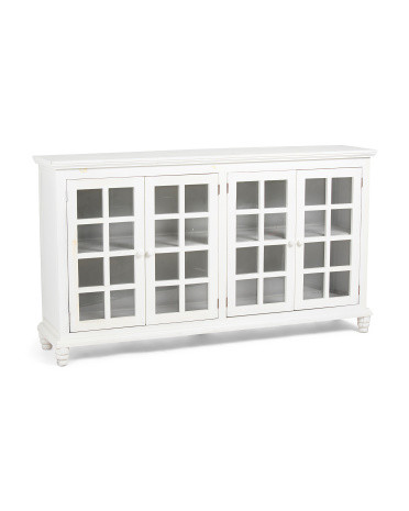 72x41 Wooden Lattice 4 Door Sideboard | TJ Maxx