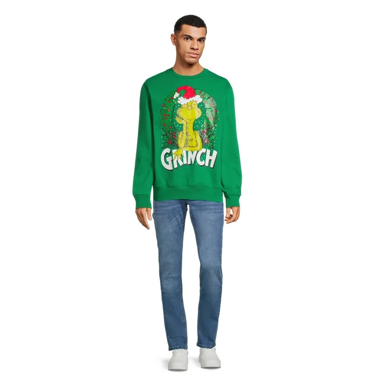 Grinch Men's Light Up Sweater with Long Sleeves, Sizes S-3XL - Walmart.com | Walmart (US)