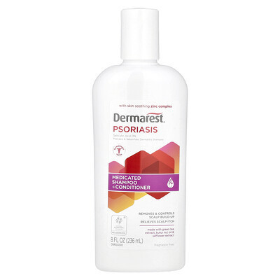Dermarest, Psoriasis, Maximum Strength Medicated Shampoo + Conditioner, Fragrance Free, 8 fl oz (236 ml) | iHerb
