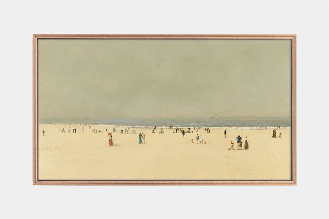 Samsung Frame Tv Art, Vintage Beach Paintings, Coastal Artworks, Paintings of Seascape, 4k Frame ... | Etsy (US)