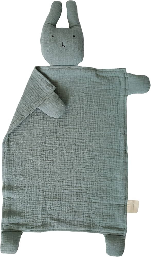 Marlowe & Co Organic Cotton Muslin Bunny Lovey Security Blanket, 12 in x 15 in (Sage) | Amazon (US)