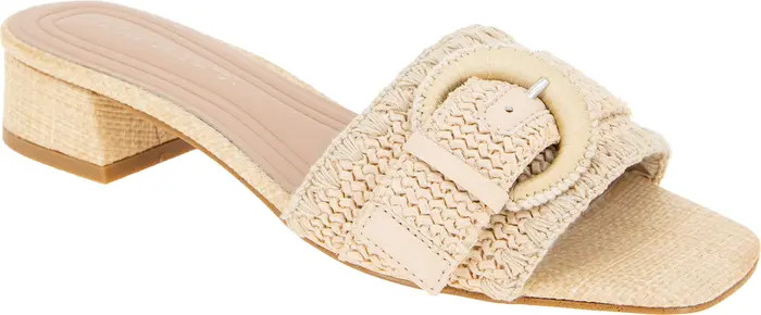BCBGeneration Camri Buckled Raffia Slide Sandal (Women) | Nordstrom | Nordstrom