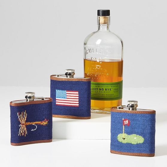 Smathers &amp; Branson Needlepoint Flask | Mark and Graham