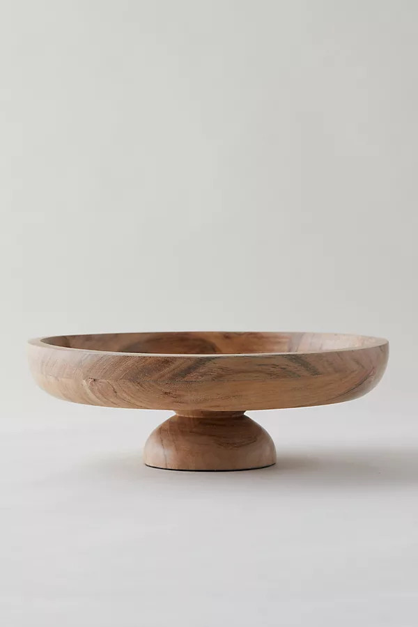 Acacia Wood Footed Serving Bowl | Anthropologie (US)