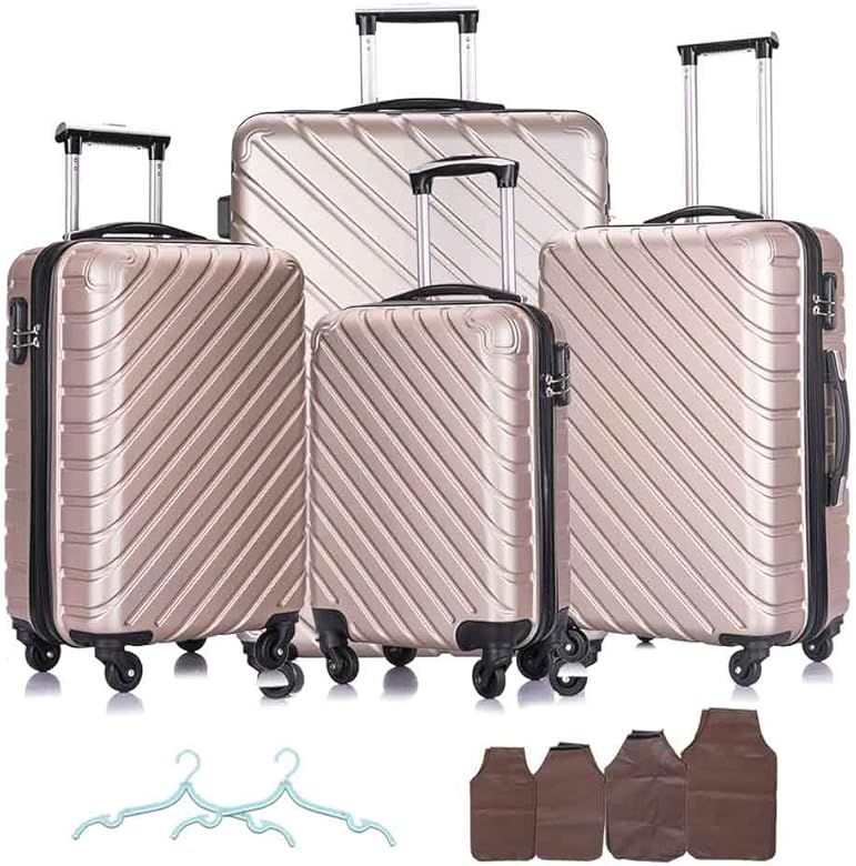 Amazon.com | Apelila 4 Piece Hardshell Luggage Sets,Travel Suitcase,Carry On Luggage with Spinner... | Amazon (US)