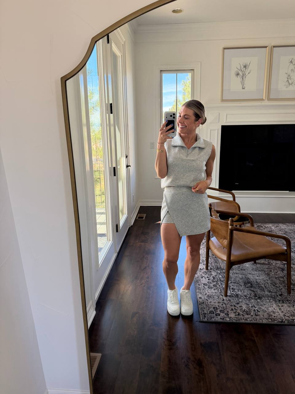 This set gives Varley vibes with soft cut fabric and a chic slit that adds personality. Loving it in neutrals for a clean spring look. 🌿🤍✨
#ltkfashion #neutralstyle #springoutfit #varleydupe #athleisurelook #minimalchic #fashiontrend #styledaily #casualluxe #outfitinspo 

 #LTKootd #LTKActive