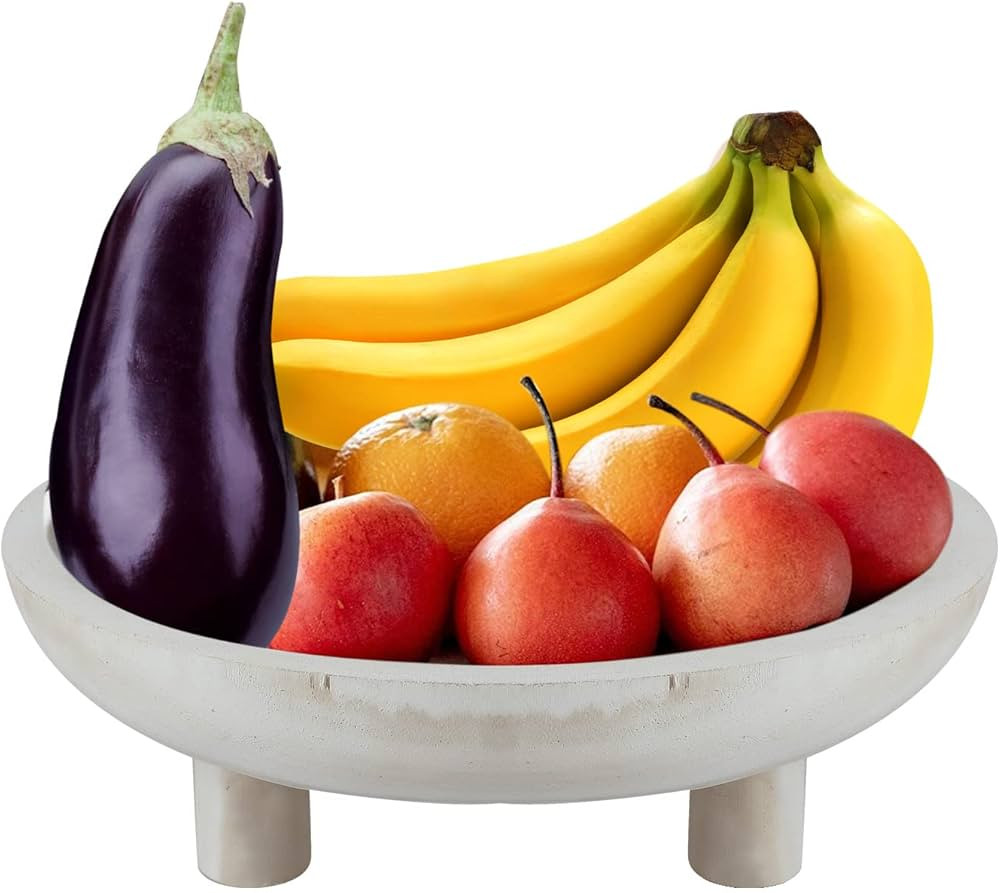 Three Legs Fruit Bowl for Kitchen Counter, Decorative Bowl for Table Décor, 9.84inch Large Bowls... | Amazon (US)