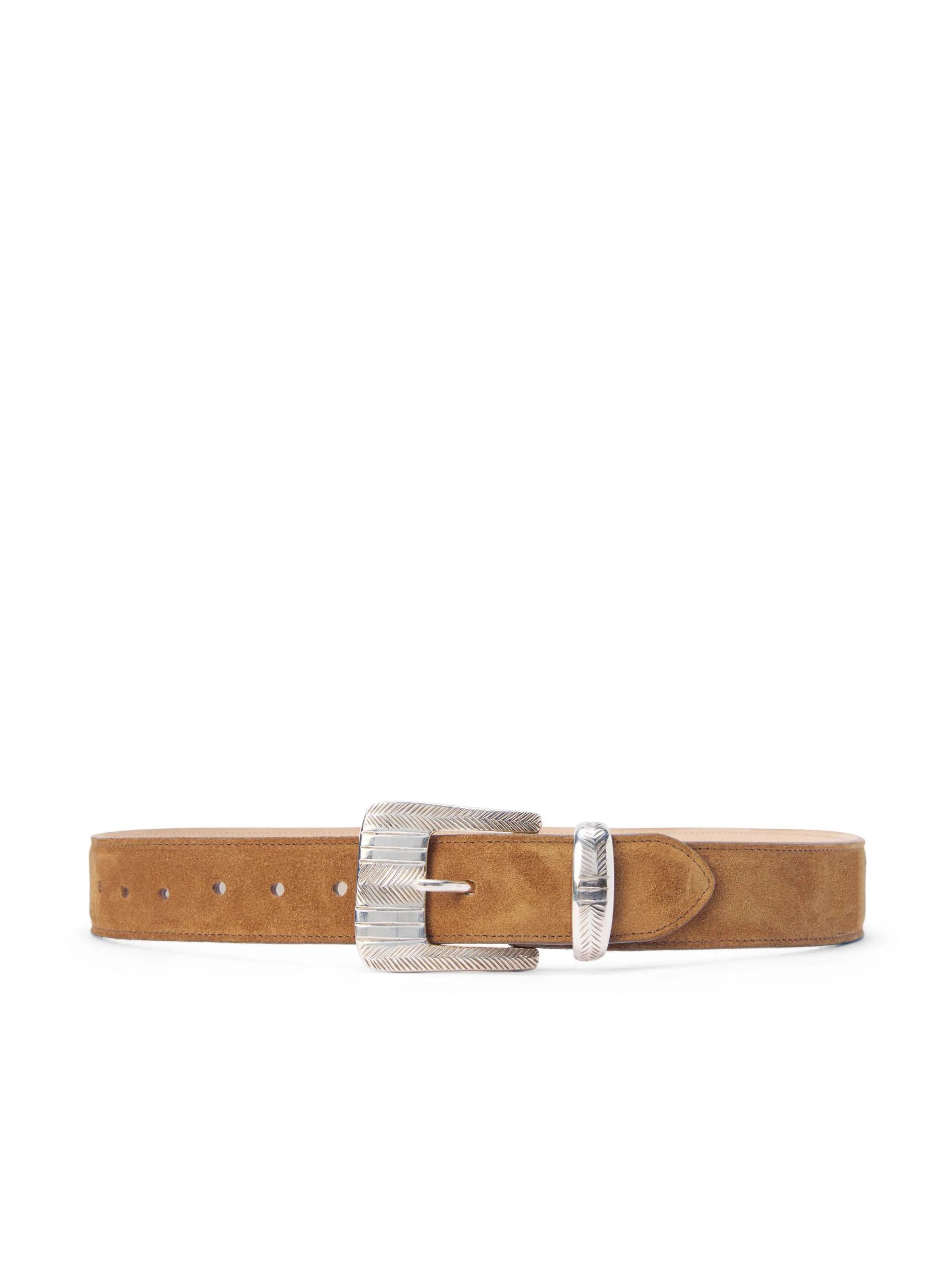 L'AGENCE - Aya Belt in Cognac Suede | L'Agence
