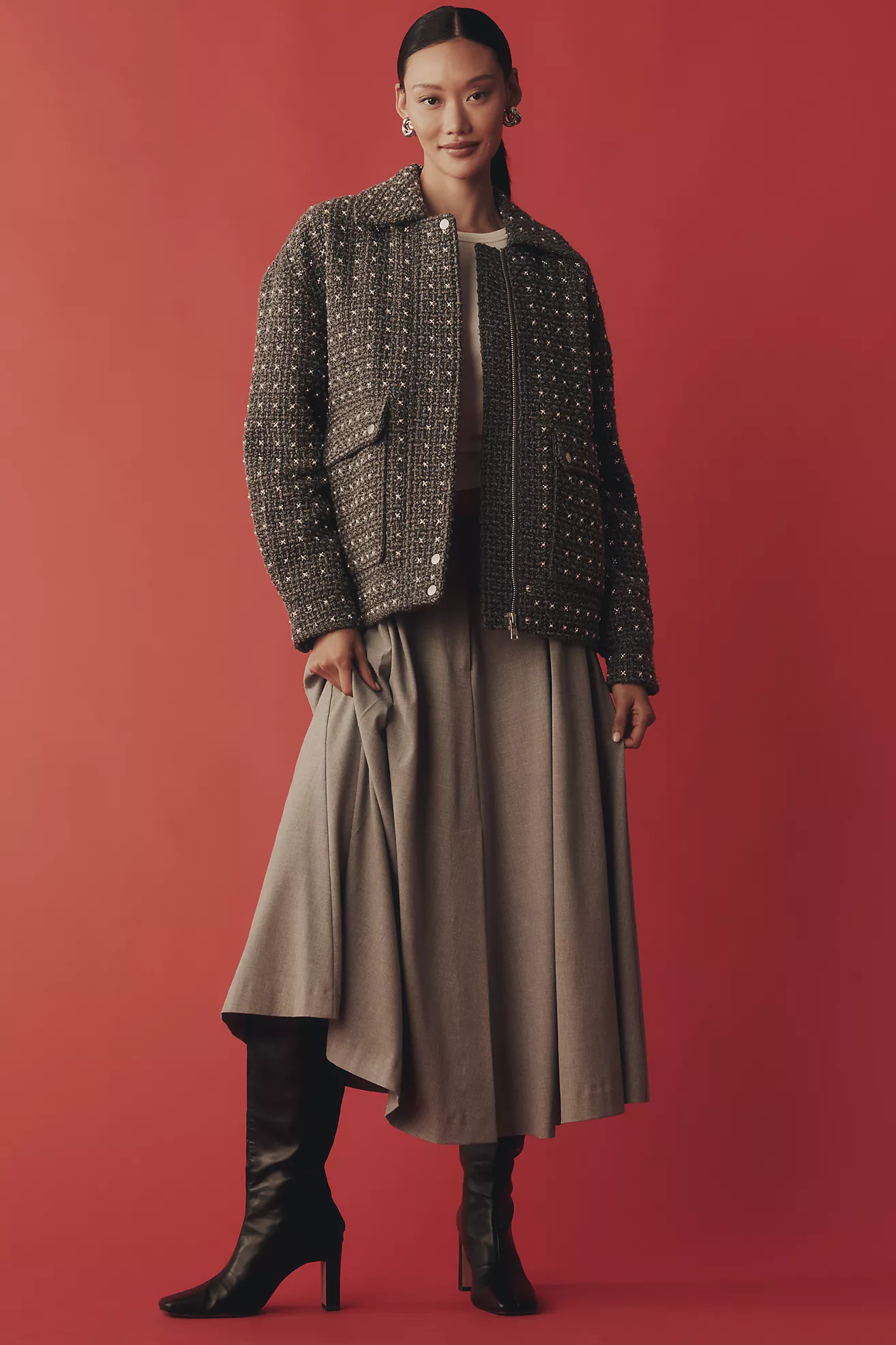 Avec Les Filles Pearl-Embellished Bomber Jacket | Anthropologie (US)