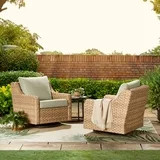Better Homes & Gardens River Oaks Outdoor Swivel Gliders with Patio Covers, Set of 2, Green | Walmart (US)