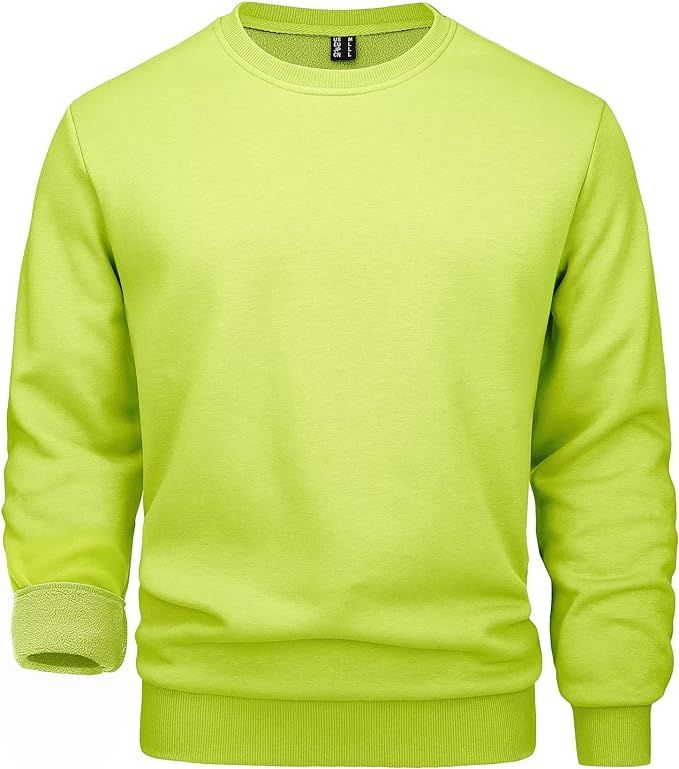 MAGCOMSEN Men's Crewneck Sweatshirt Long Sleeve Casual Warm Fleece Pullover | Amazon (US)